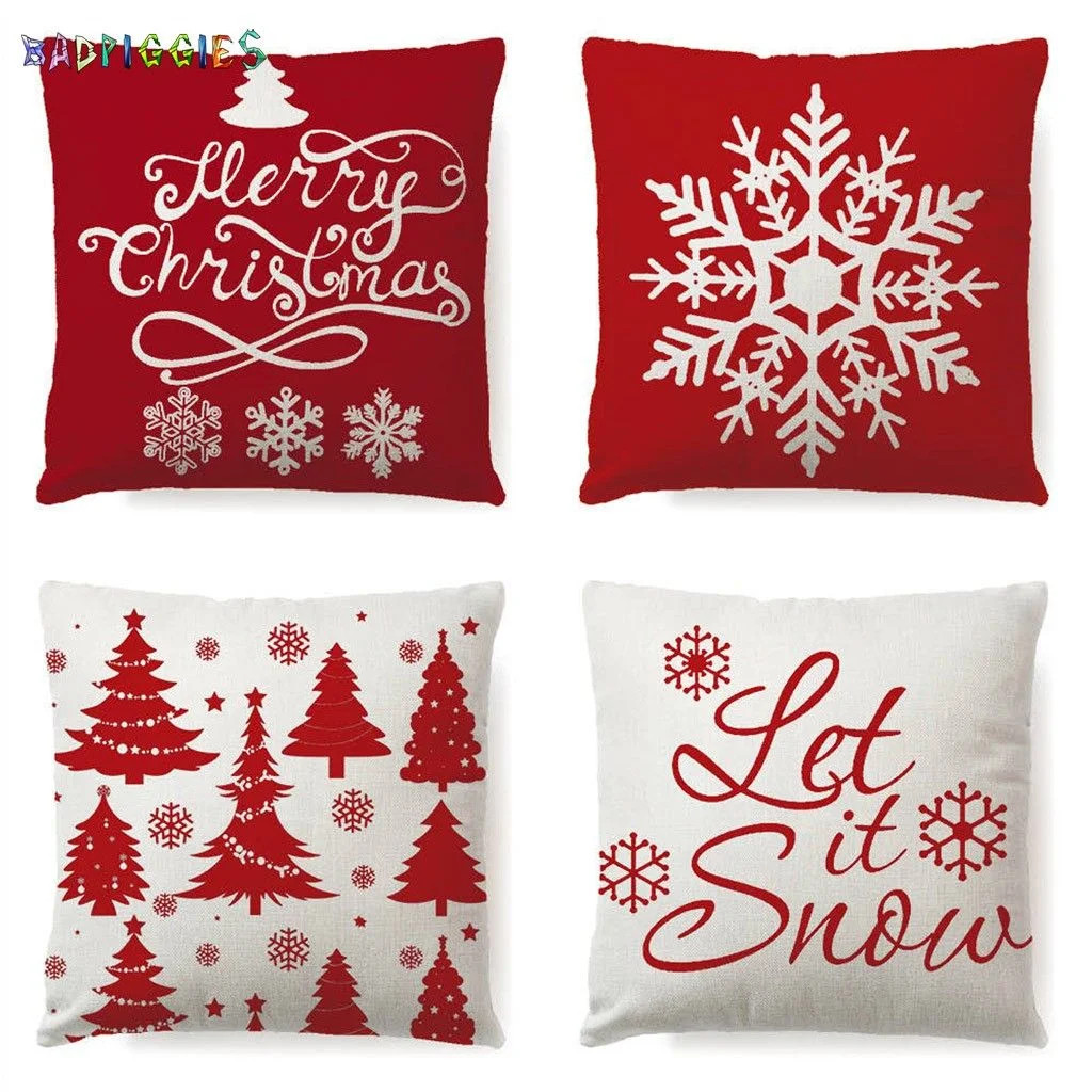BadPiggies 18"x18" Christmas Snowflake Throw Pillow Covers Decorative Couch Pillow Cases Cushion ... | Walmart (US)
