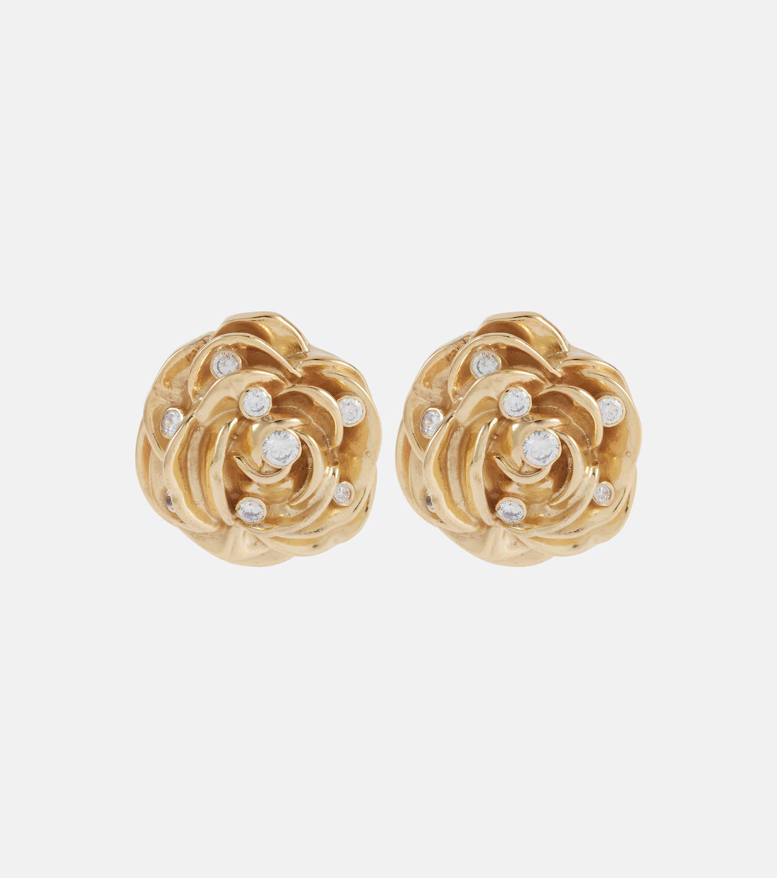 Floral embellished gold-plated earrings | Mytheresa (US/CA)