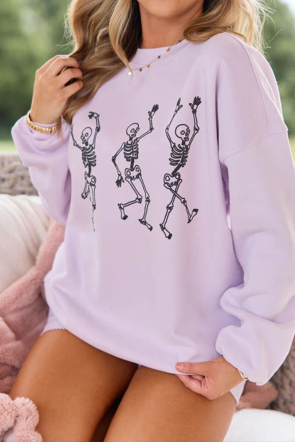 Spooky Block Cream Graphic Sweatshirt | Pink Lily