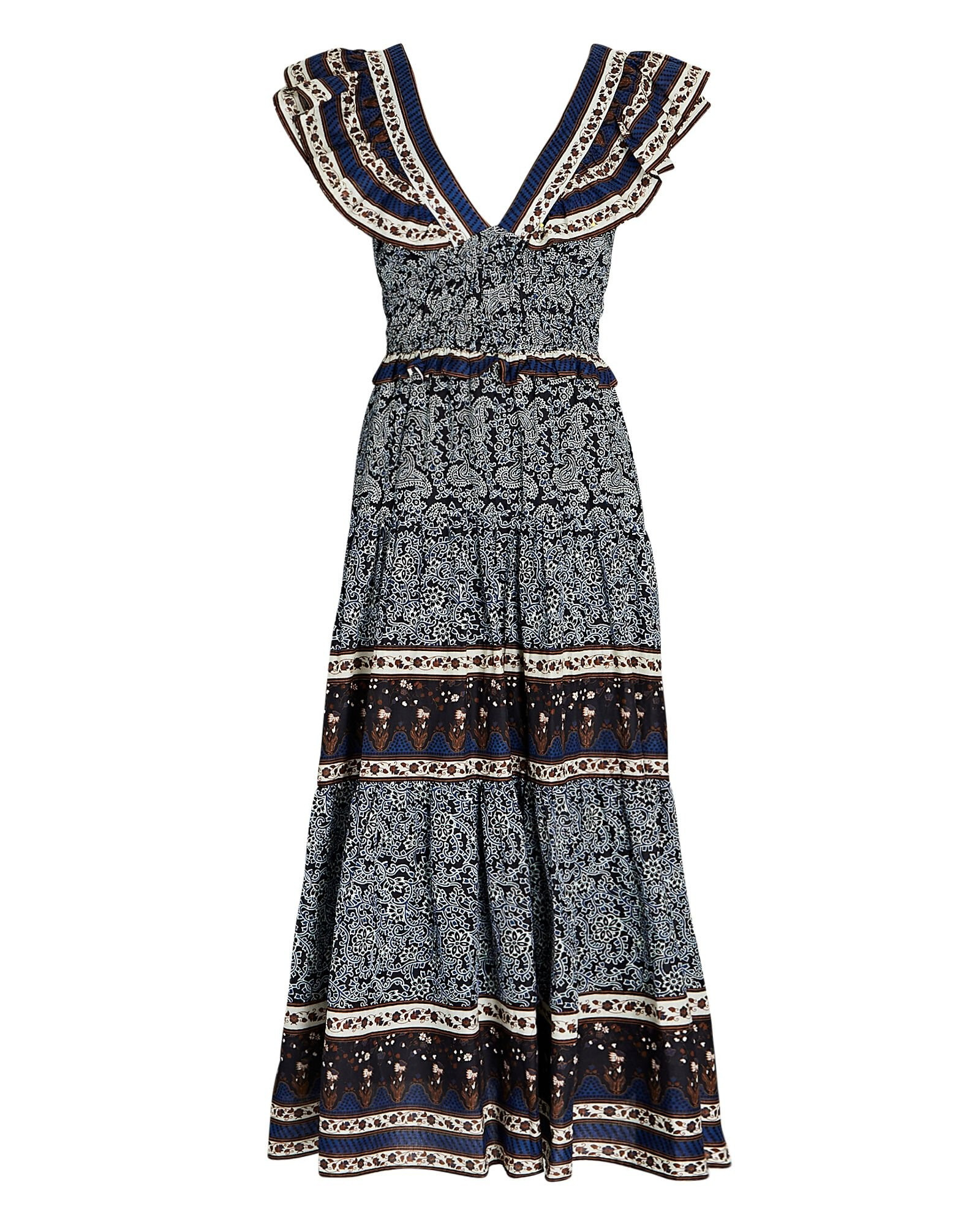 Ivette Flutter Smocked Midi Dress | INTERMIX