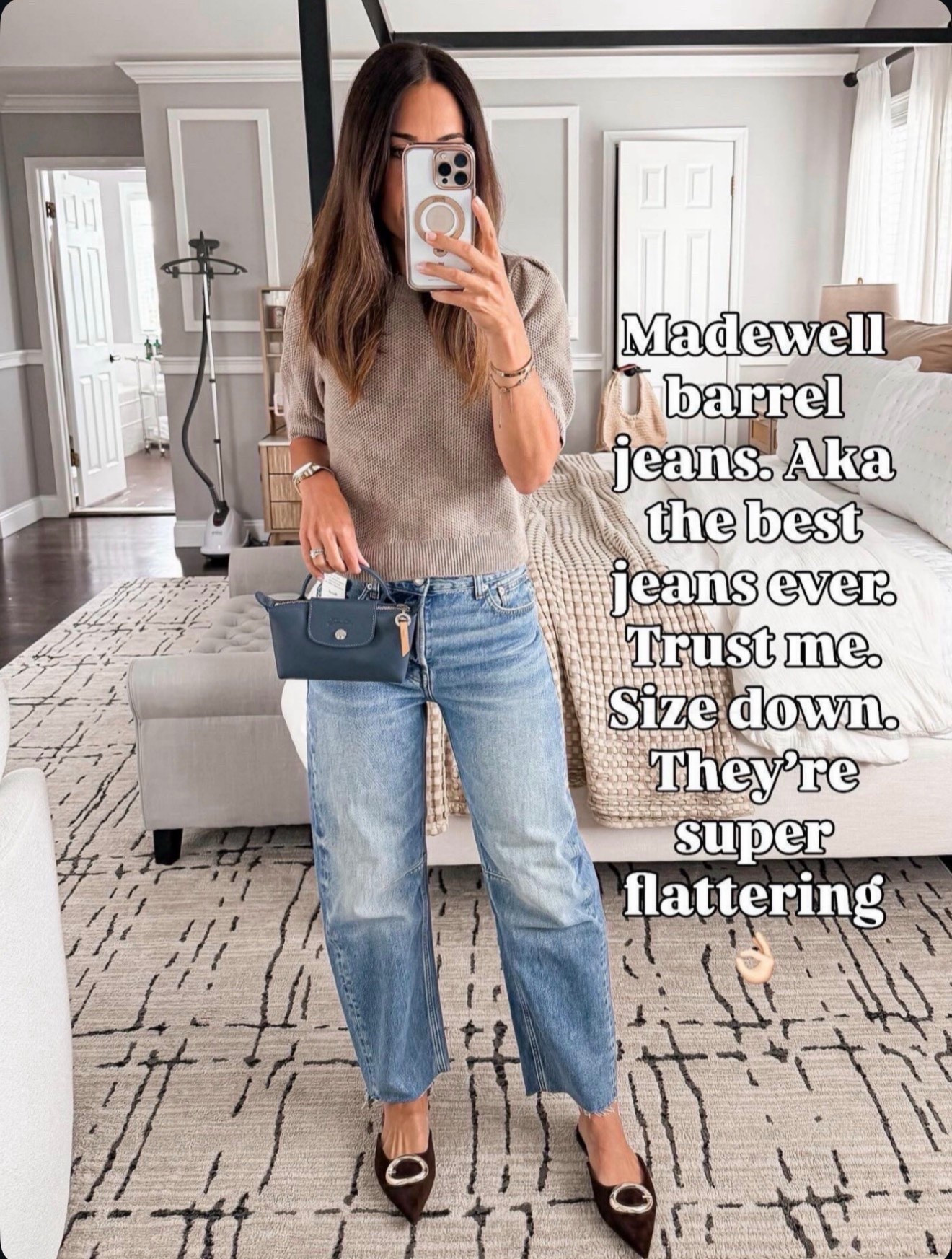 Madewell barrel jeans foreverrrrr 🤎 Trust me on this fit wearing size 24 

#LTKSeasonal #LTKootd #LTKOver40
