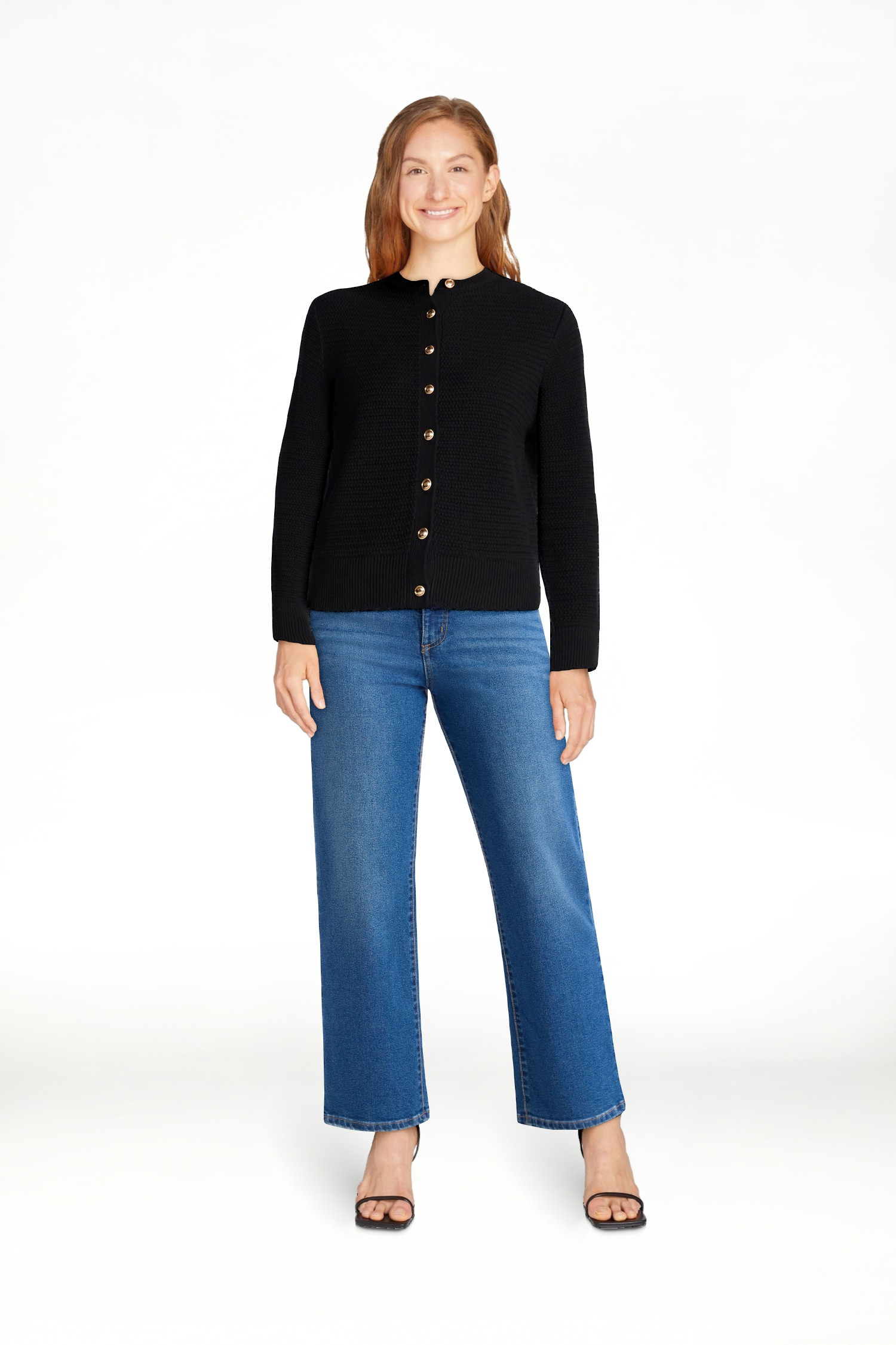 Time and Tru Women's Button Front Textured Cardigan, Sizes XS-XXXL | Walmart (US)