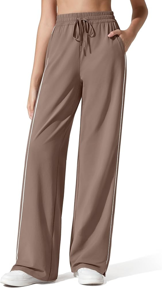 G4Free Strowen Womens Lightweight Track Pant with Pockets Wide Leg Jogging Sweatpants Drawstring ... | Amazon (US)