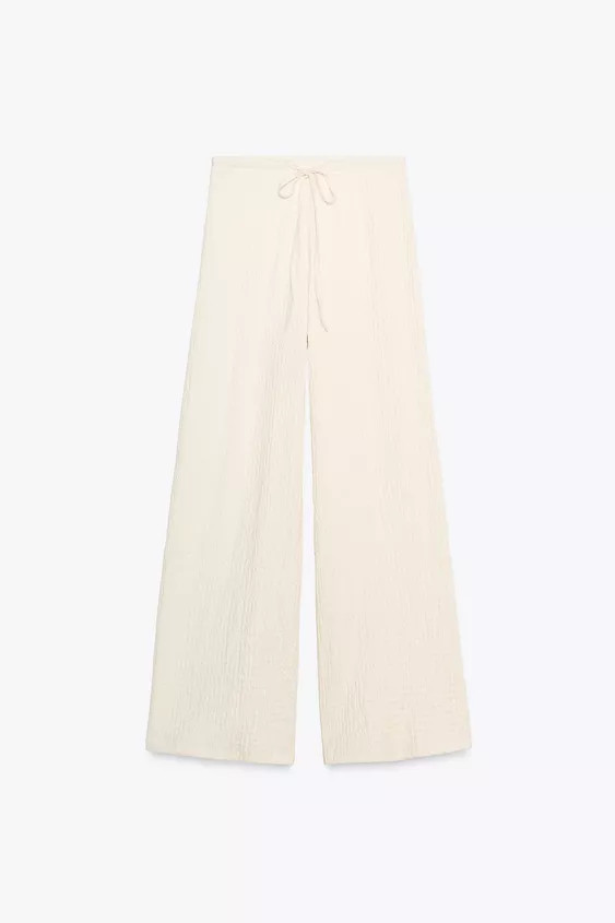 TEXTURED STRAIGHT LEG PANTS | Zara US