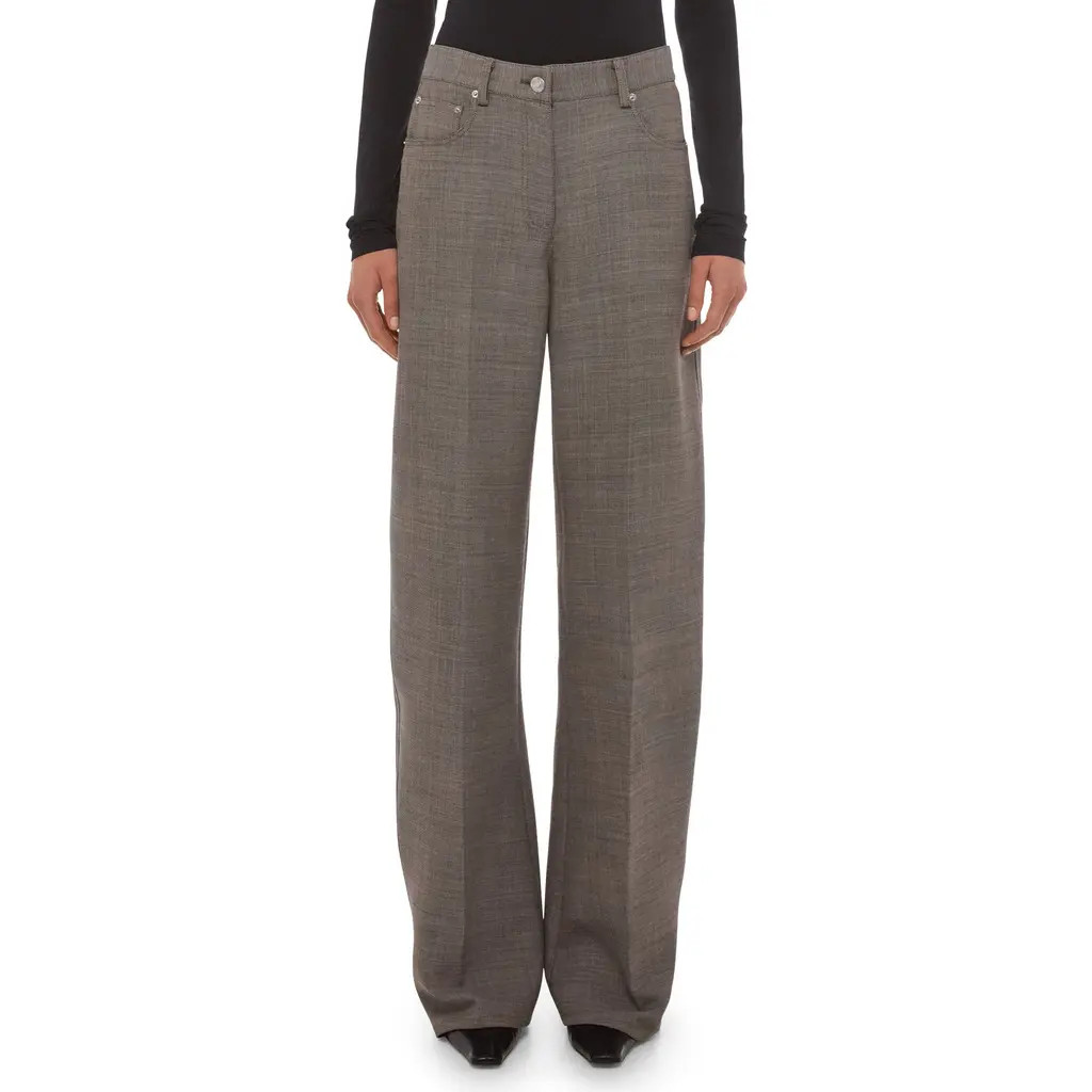 Helmut Lang Relaxed Sharkskin Bootcut Pants in Beige Melange at Nordstrom, Size 29 | Nordstrom
