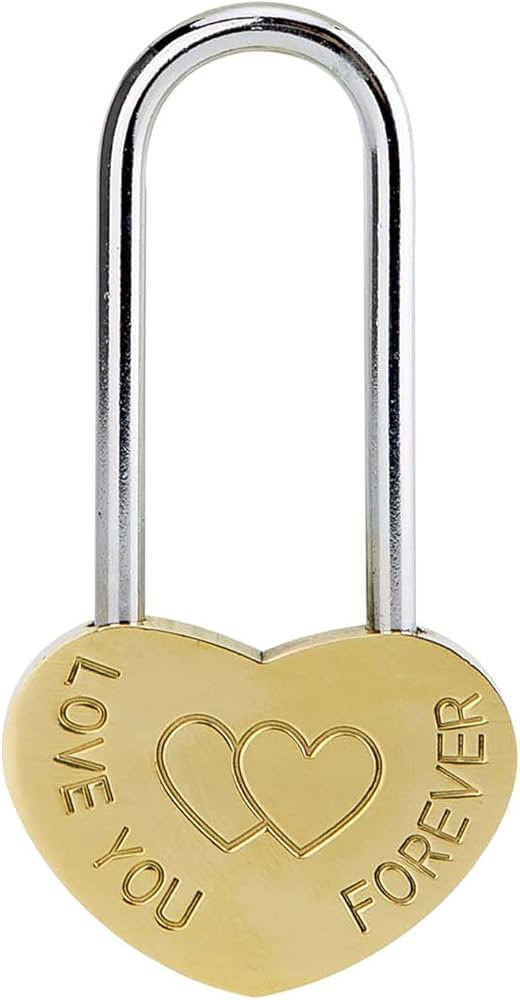 VerRich 3.5" 50mm Love Lock Single Heart Shaped Padlock Love You Forever for Lovers Wedding, Brid... | Amazon (US)