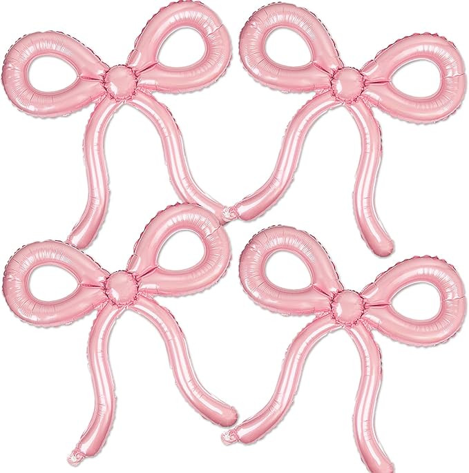 4 Pcs Pink Bow Balloons Bow Birthday Decorations for Girls Women Bow Theme Valentines Day Party D... | Amazon (US)