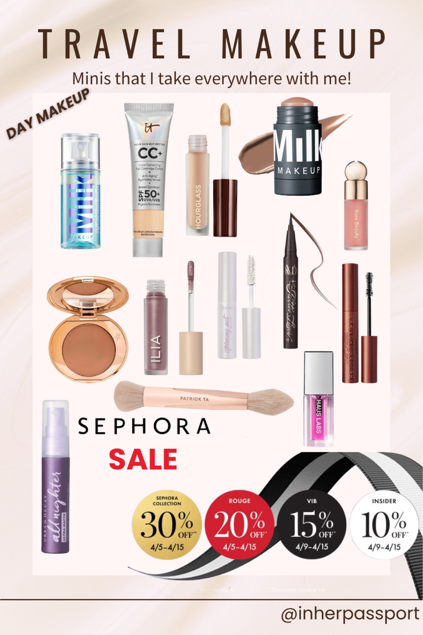 Use the Sephora Sale to secure your minis for your upcoming summer travel!

Skincare minis, evening makeup, day makeup, travel, sunscreen, travel makeup, makeup mini, hair care, shower minis, toiletries, top picks, pack with me, Europe, vacation, cruise #sephorahaul #sephorasale #minitoiletries

#LTKsalealert #LTKtravel #LTKxSephora