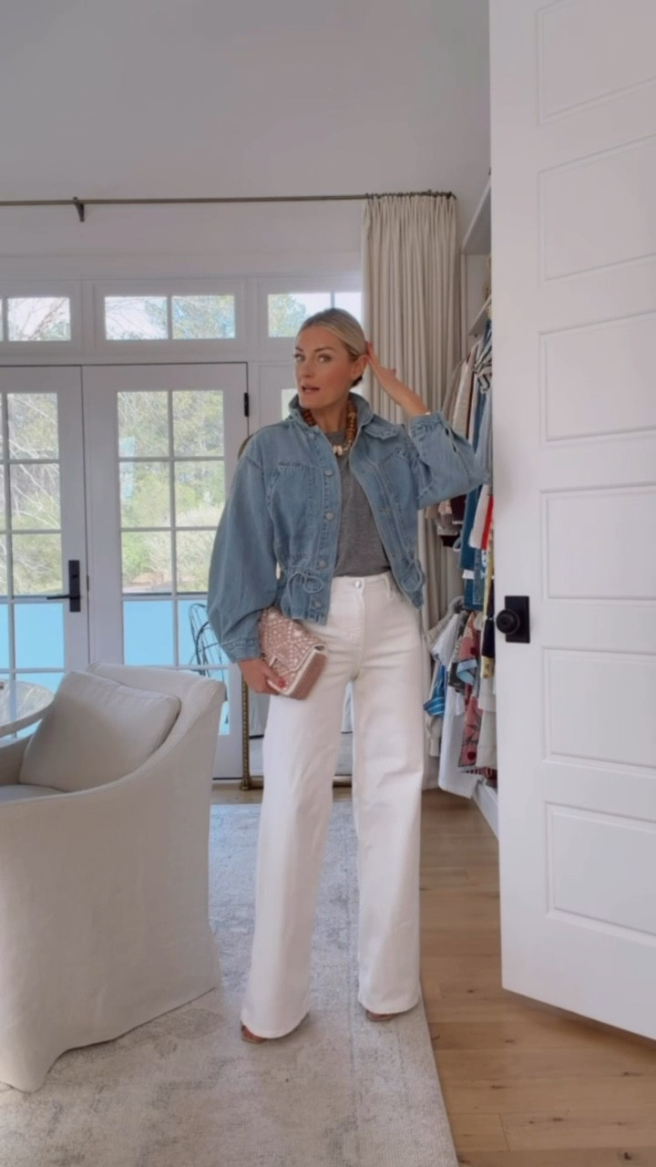 Can’t believe this look is from Target! The denim bomber is such an elevated layering piece that is at an affordable price! A great way to keep a neutral outfit interesting is by adding a fun layer. This would also be great for weekend or work! Wearing size XS in jacket, s in tee, 4 in jeans

Loverly grey, spring outfit ideas, cute denim jackets for women, spring capsule wardrobe, denim cinch waist jacket 

#LTKWorkwear #LTKootd #LTKSeasonal