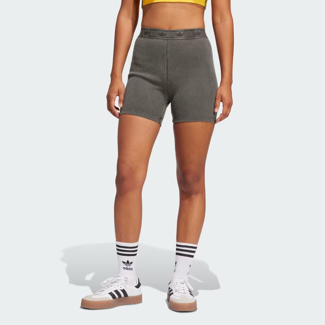 adidas Ribbed Booty Shorts Black 2XL Womens | adidas (US)