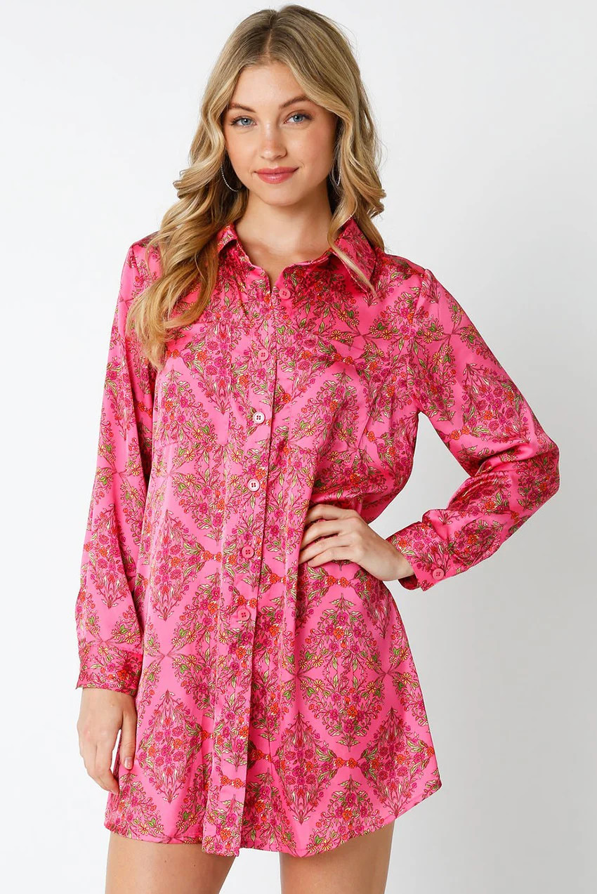 Pink Floral Shirt Dress | PinkBlush Maternity