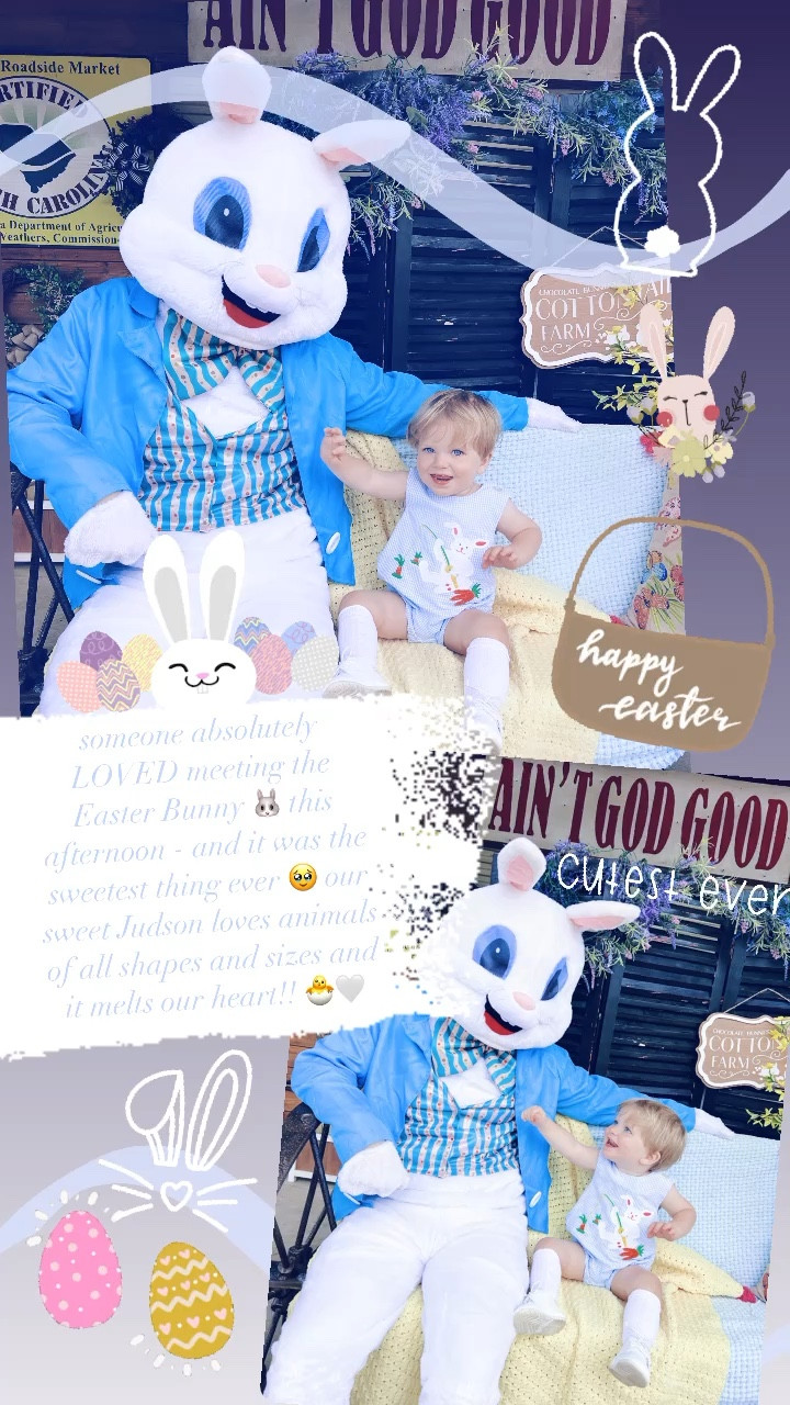 someone absolutely LOVED meeting the Easter Bunny 🐰 this afternoon - and it was the sweetest thing ever 🥹 our sweet Judson loves animals of all shapes and sizes and it melts our heart!! 🐣🤍

#LTKfamily #LTKbaby #LTKSeasonal