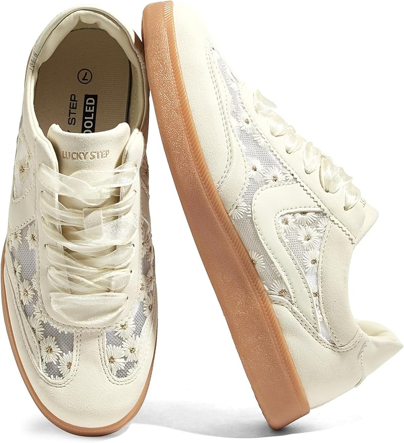 LUCKY STEP Women's Retro Fashion Sneakers Classic Casual Walking Shoes Non Slip Comfort Skate Sho... | Amazon (US)