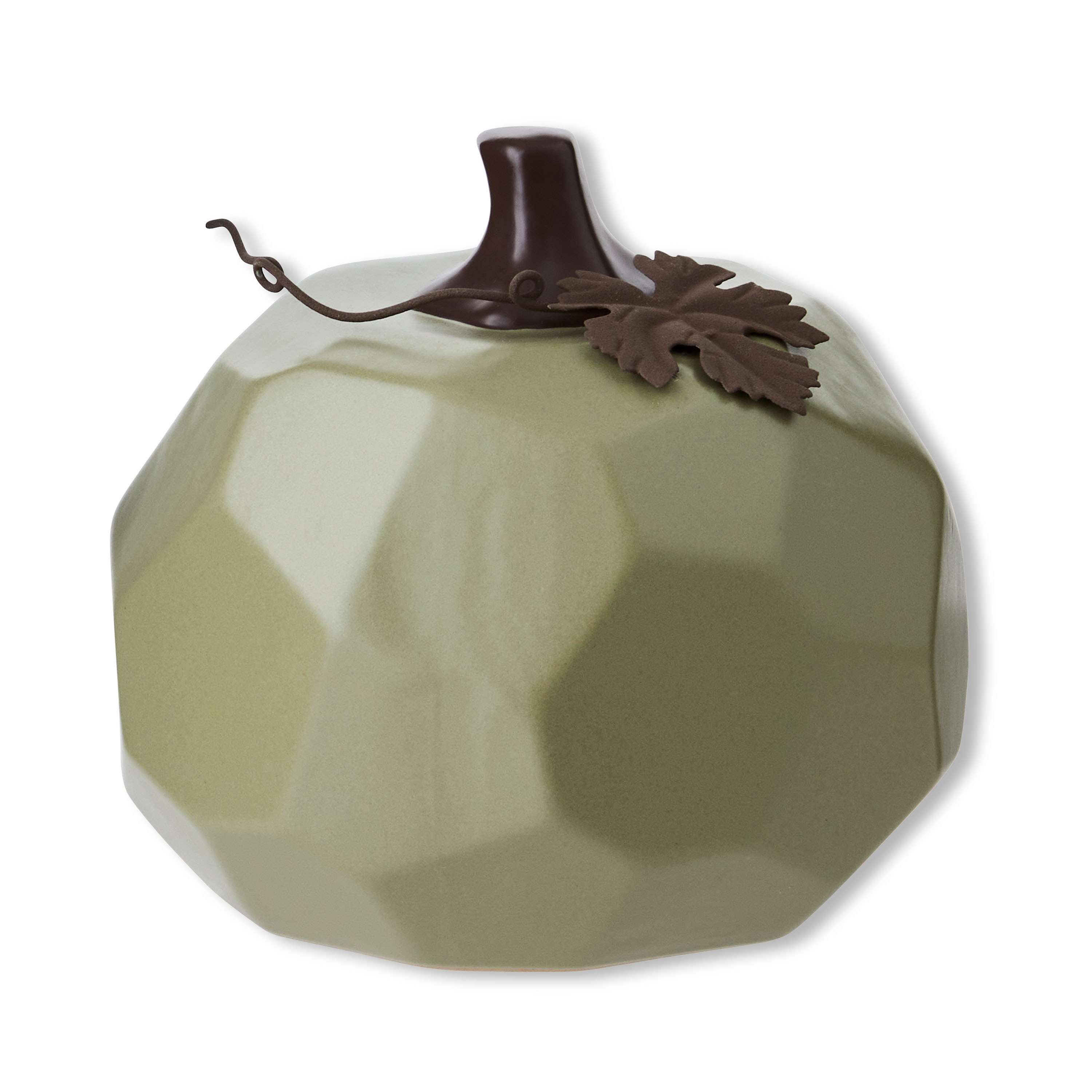 Harvest Ceramic Green Pumpkin Tabletop Decoration, 5.5 in, by Way to Celebrate - Walmart.com | Walmart (US)