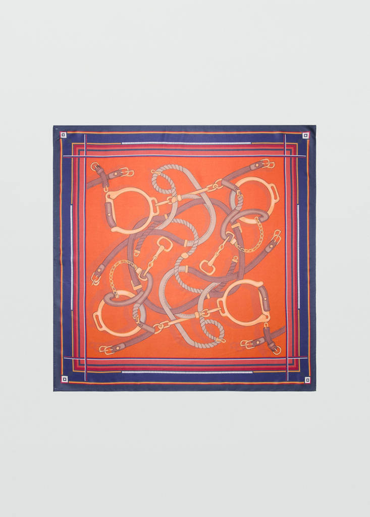 Chain-print scarf orange - Women - One size - MANGO | MANGO (UK)