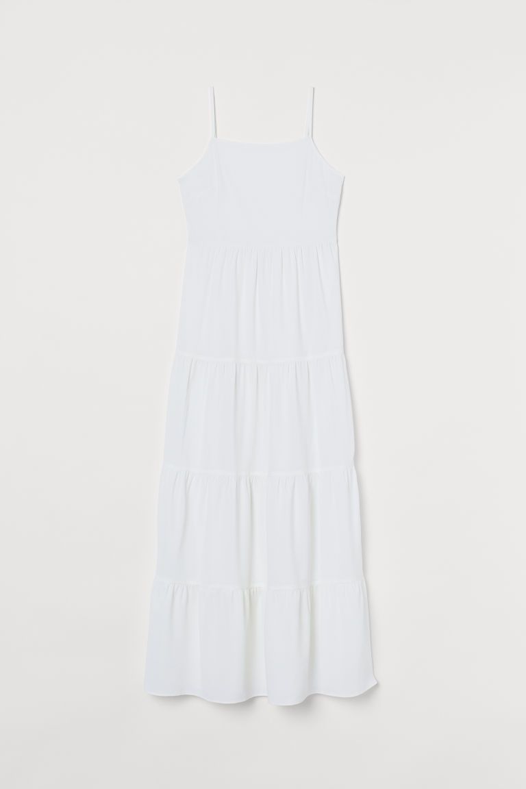 H & M - Crêpe maxi dress - White | H&M (UK, MY, IN, SG, PH, TW, HK)