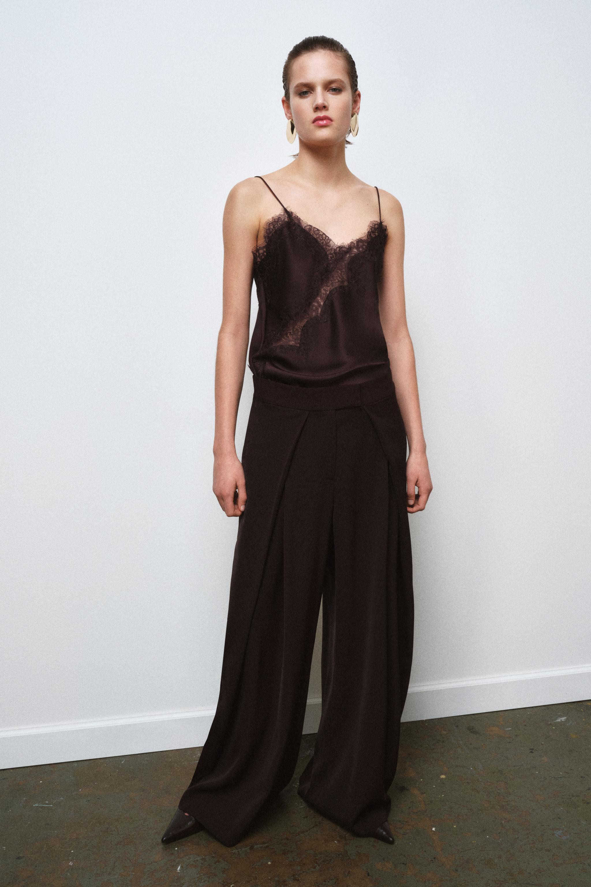 ZW COLLECTION LACE CAMISOLE TOP | Zara US