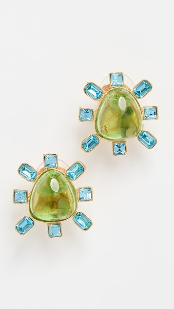 Cabochon Center Clip Earrings | Shopbop
