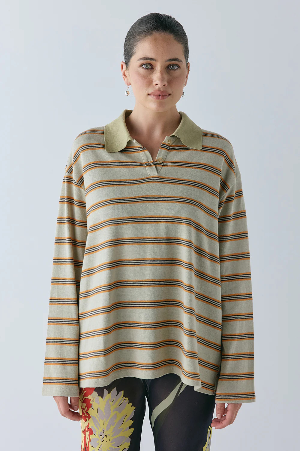 Kinsley Polo Orange Stripe | VRG Grl