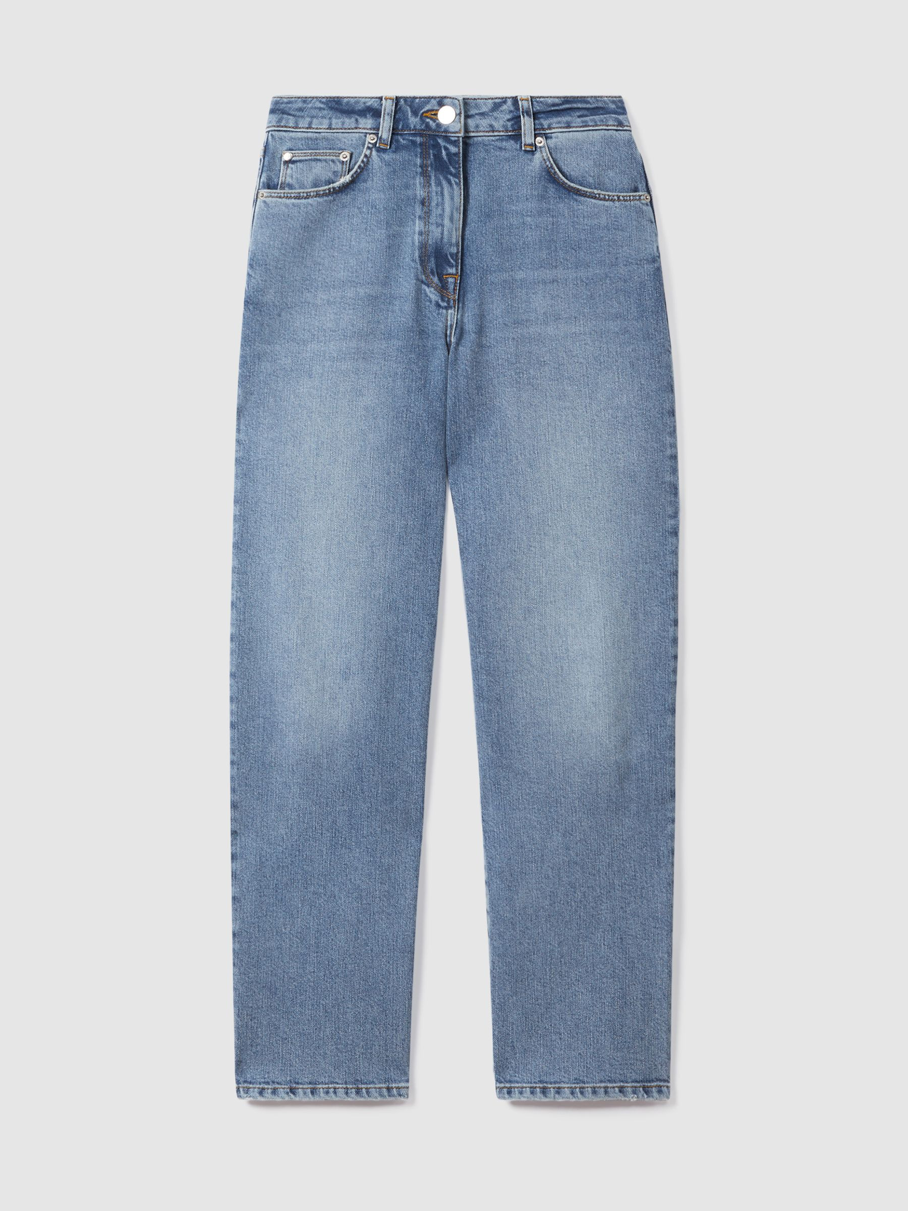 Reiss Mid-Rise Straight-Leg Jeans in Light Blue - REISS | Reiss UK