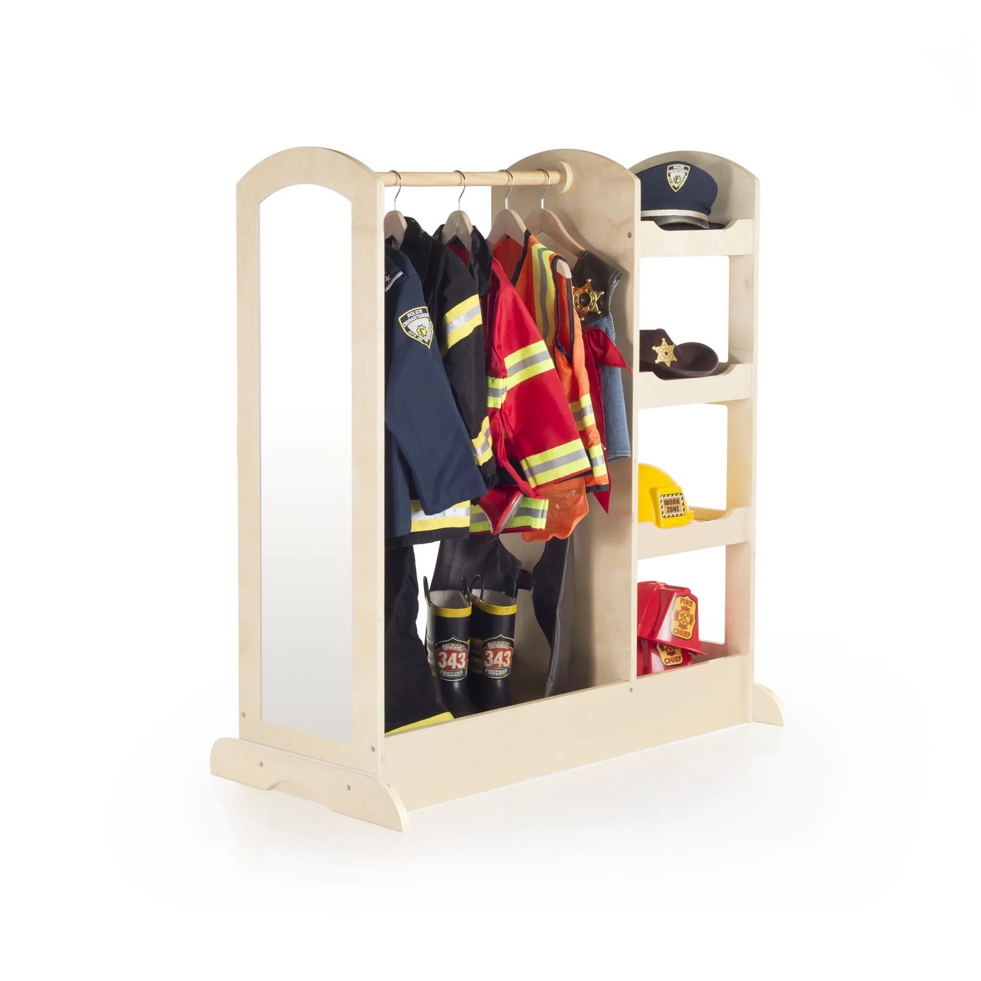 Guidecraft See and Store Dress-up Center – Natural: Armoire for Kids with Mirror & Shelves, Clo... | Walmart (US)