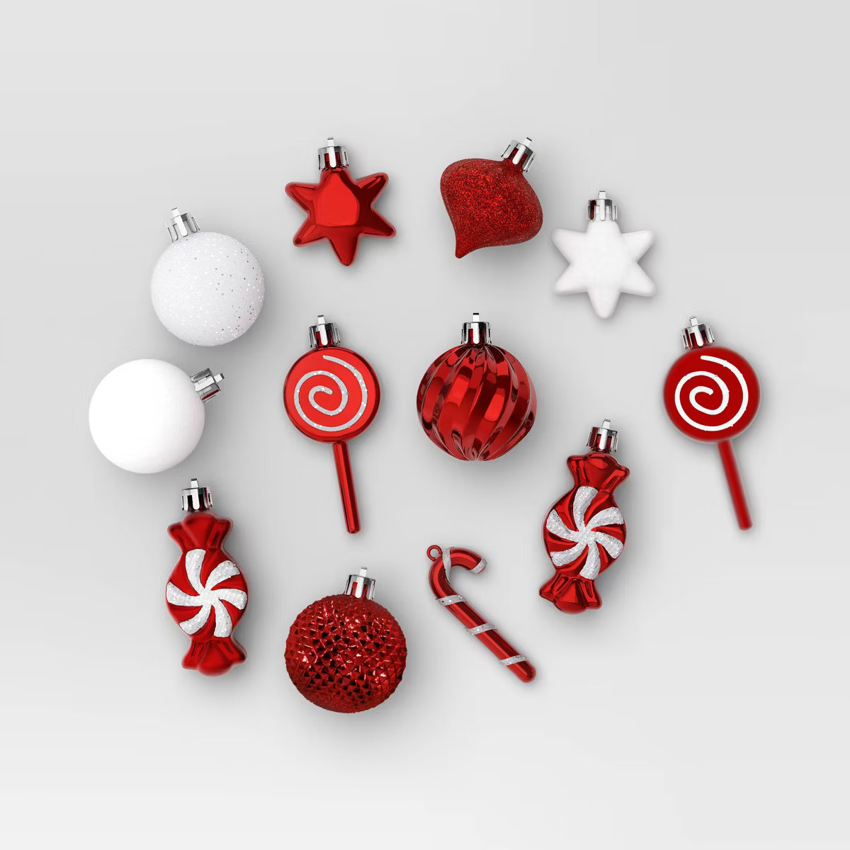20ct Christmas Mixed Candy Ornament Set White/Red - Wondershop™ | Target
