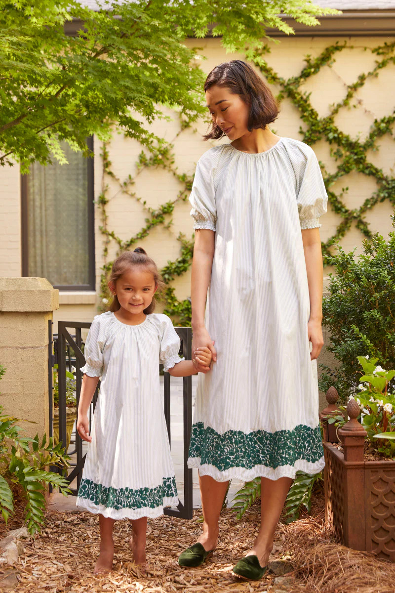 Mi Golondrina x LAKE Wave Morning Midi Dress in Garland | Lake Pajamas