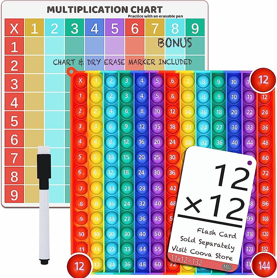 cOOva Multiplication Game - Big Multiplication Chart Math Fidget Toys - Learning Games Math Toys-... | Amazon (US)