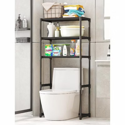 Over Toilet Storage Rack 3-Tier Black Drill-Free Freestanding Organizer for Bathroom | Target