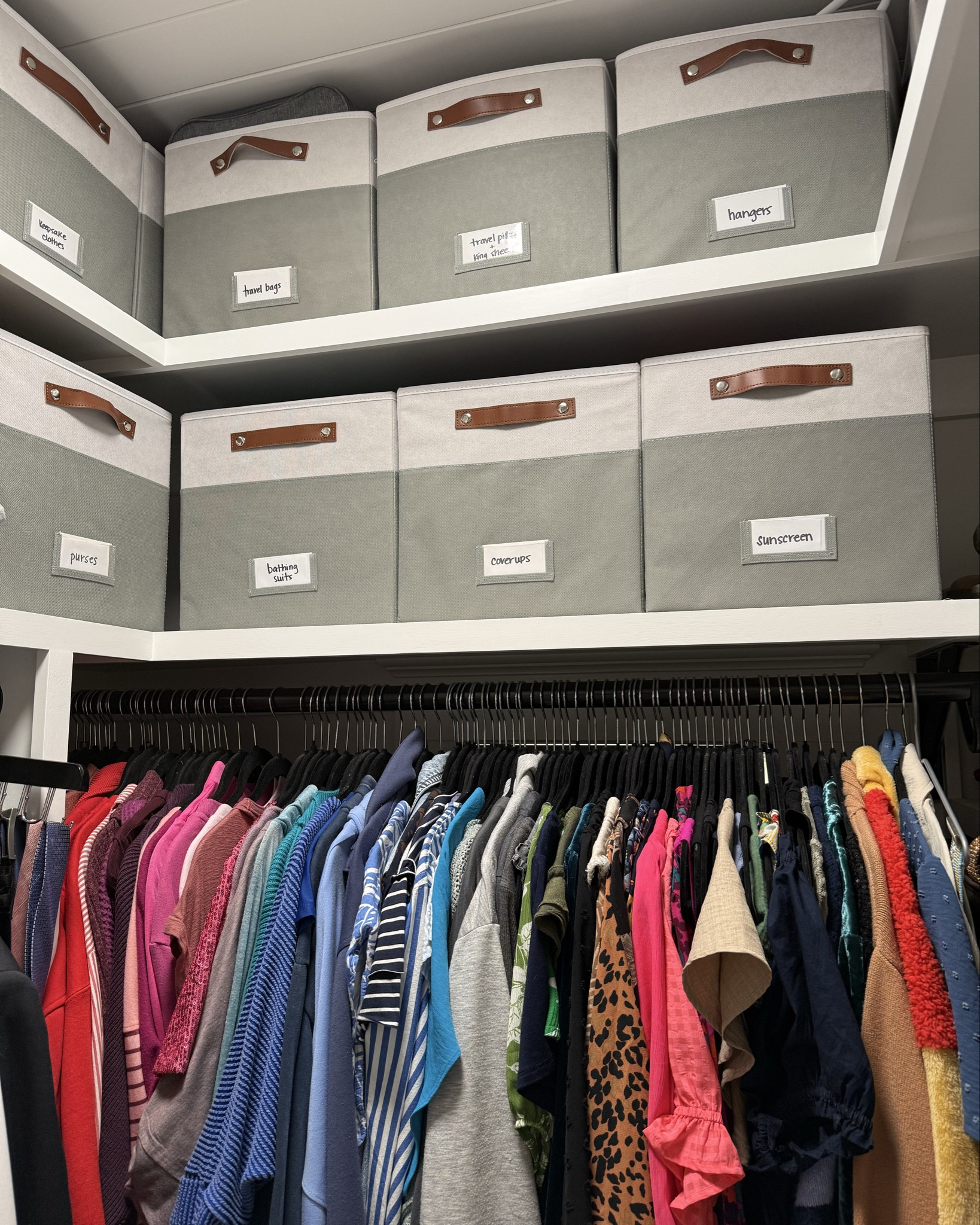 okay… these made it out of my cart 👀
Nothing fancy but super functional. My new closet is not big but she is mighty. These storage bins are so sturdy and I love how you can label one side. 

#LTKHome