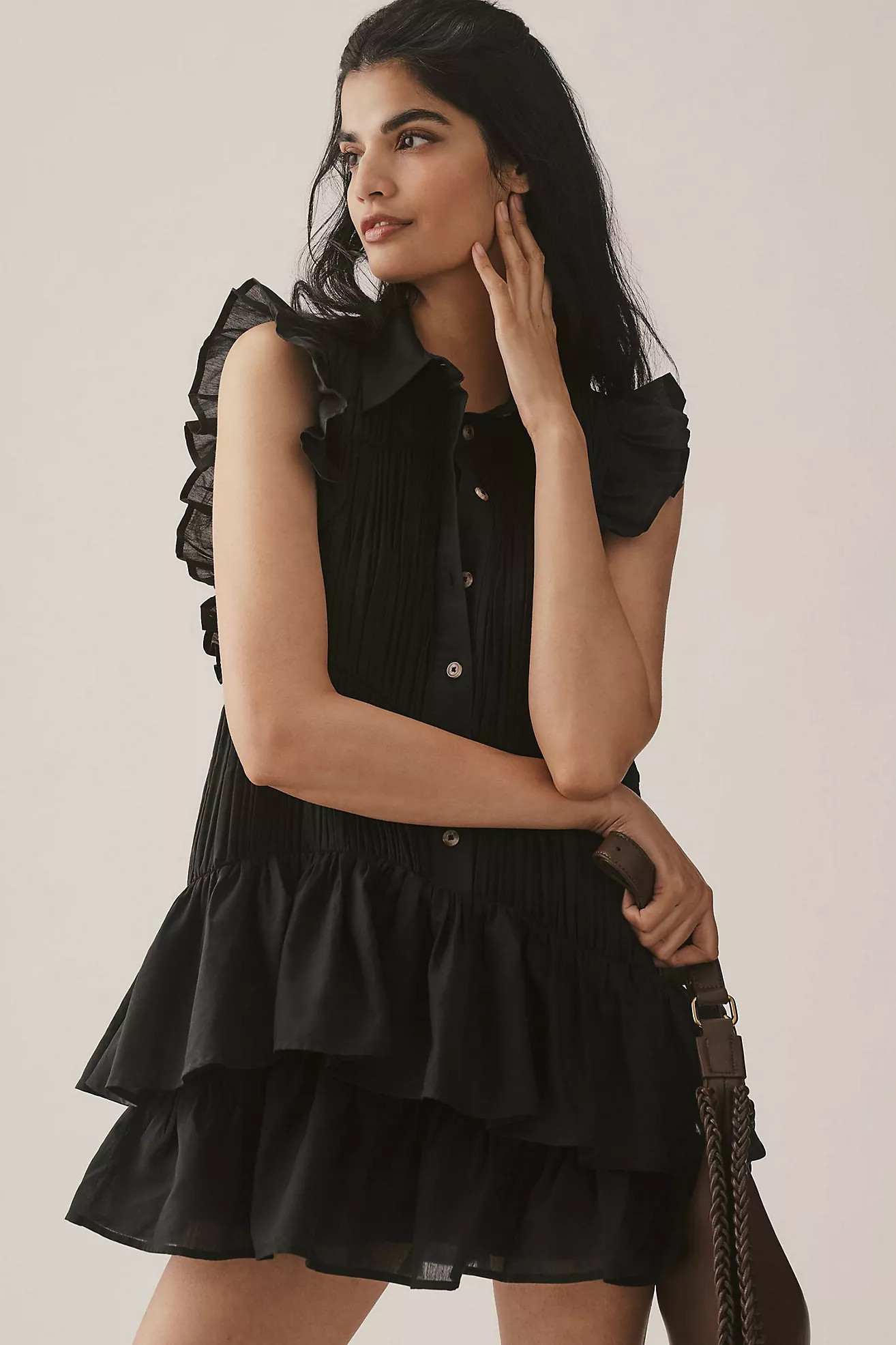 Sleeveless Ruffle Mini Shirt Dress | Anthropologie (US)