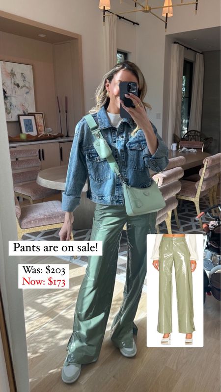 Camila Coelho pants on sale from Revolve! 💚 Spring outfit idea, green pants, leather pants, Nike shoes, Nike dunks

#LTKSeasonal #LTKsalealert #LTKshoecrush