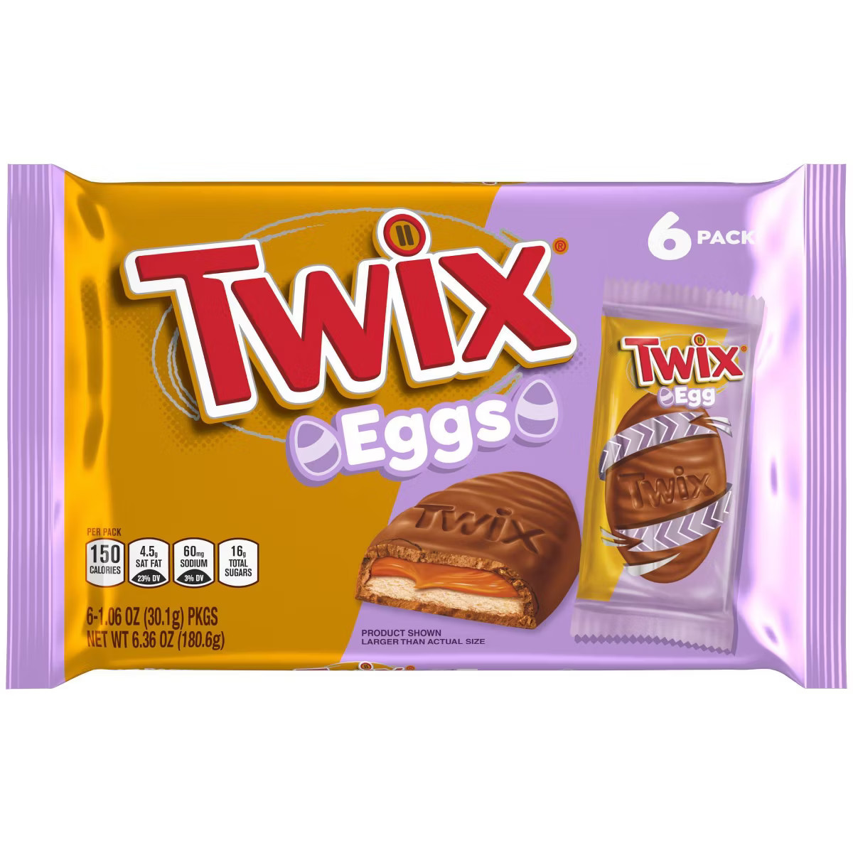 Twix Chocolate Easter Eggs Candy Caramel Cookie - 6.36oz/6ct | Target