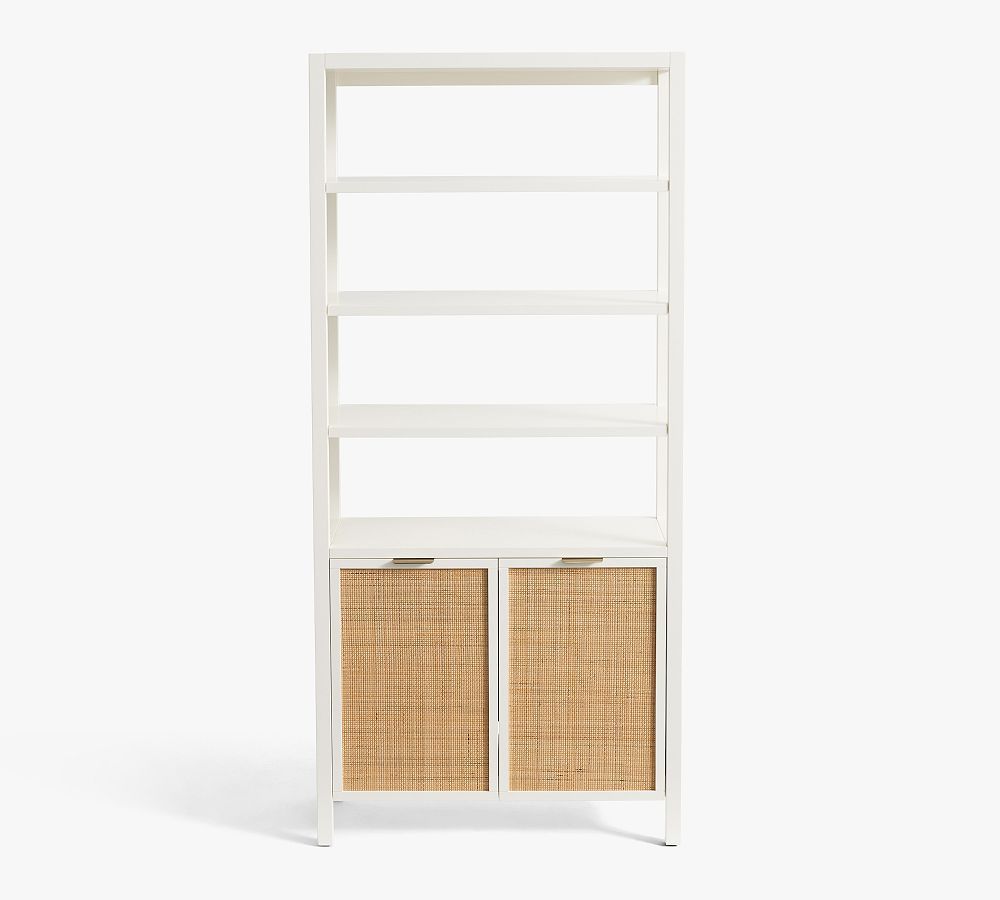 Westly Cane Open Bookcase with Doors | Pottery Barn (US)