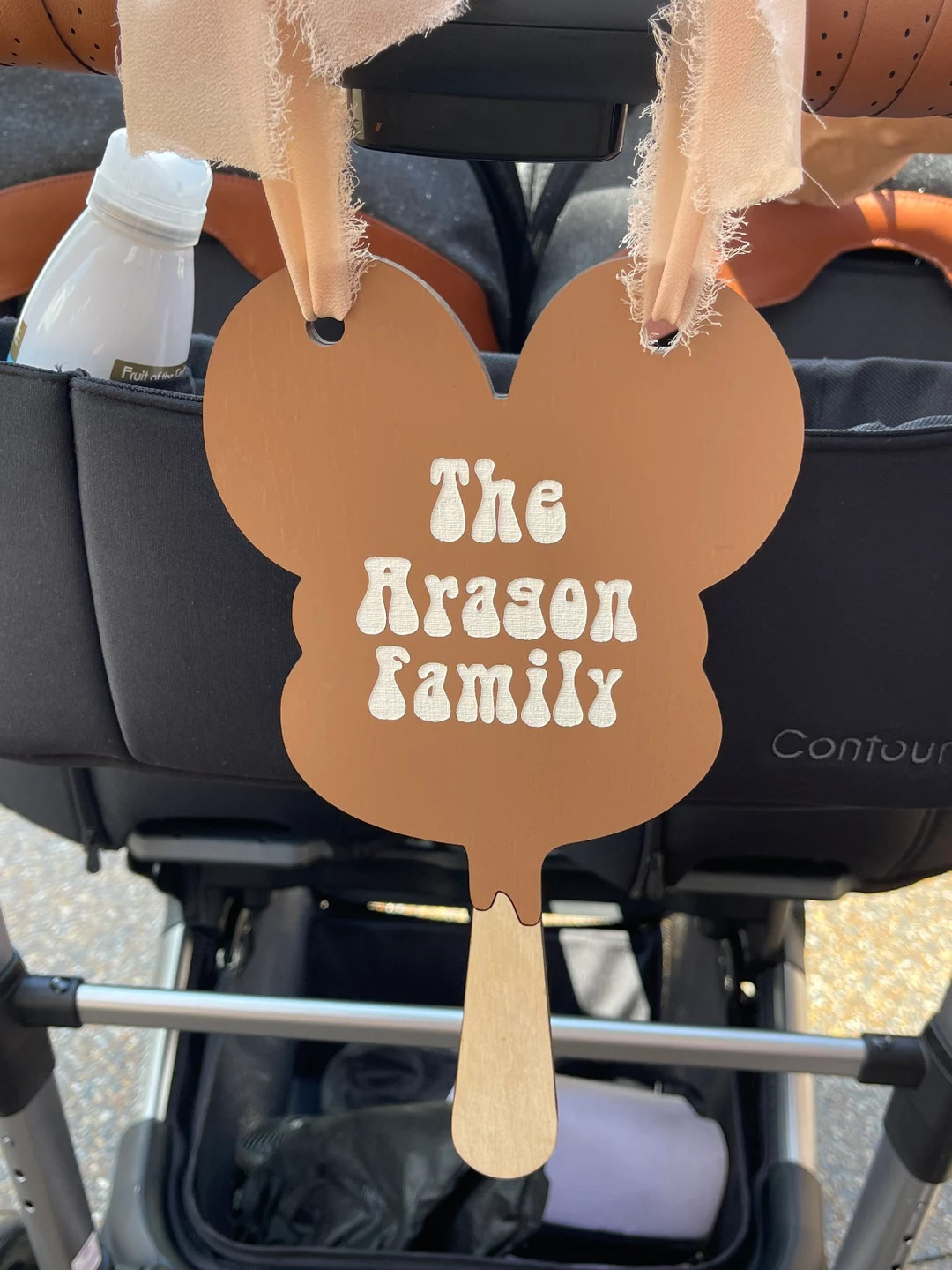 Mouse Inspired Wooden Stroller Tag Ice Cream Wooden - Etsy | Etsy (US)