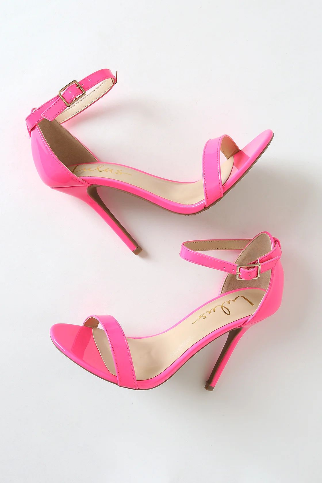 Elsi Neon Pink Single Strap Heels | Lulus (US)