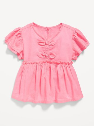 Short-Sleeve Ruffled Bow Top for Toddler Girls | Old Navy (US)