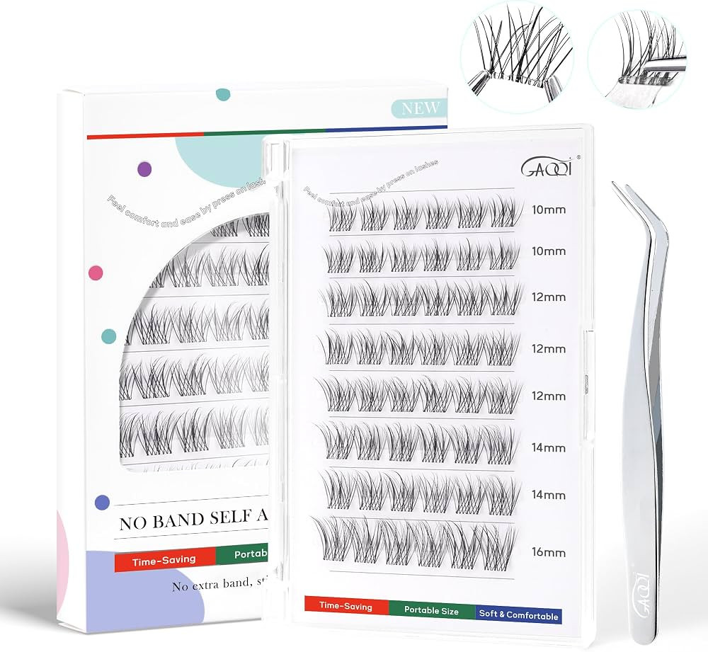 GAQQI Self Adhesive Eyelash Clusters, Natural Pre Glued Lashes 10-16mm,LACE | Amazon (US)
