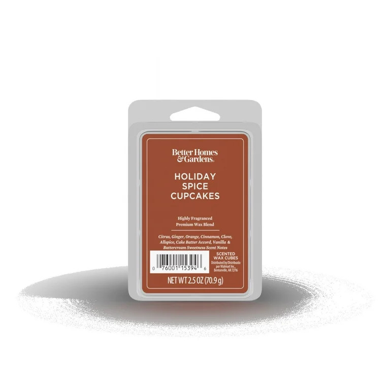 Holiday Spice Cupcakes Scented Wax Melts, Better Homes & Gardens, 2.5 oz (1-Pack) | Walmart (US)
