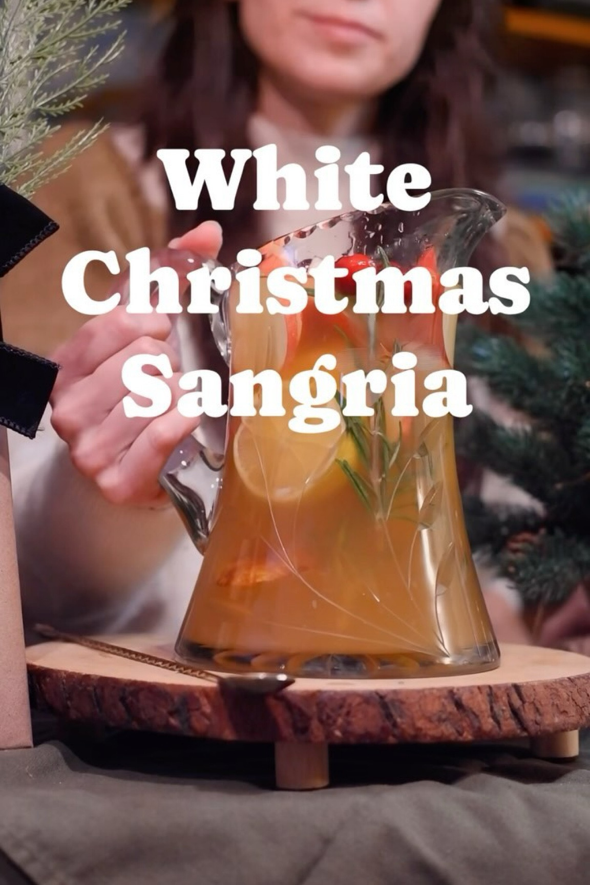 25 days of Christmas cocktails continues with a super simple make ahead option! Sangria is great all year round, and you can really make it your own. Whatever fruit you have lying around can be thrown into the template of wine, liquor/liqueur, juice, and fresh fruit! Get creative and enjoy!

✨ *White Christmas Sangria* ✨

- 1 bottle of wine - I used a spanish white
- ¾ cup/175 ml orange liqueur
- juice of one lemon
- 1 cup pear nectar
- 1 oz rosemary syrup
- fresh fruit - I used two apples, one pear, a handful of cranberries, and one lemon

Combine ingredients and put in the fridge to cool and combine for at least four hours - even better if overnight! Pour into goblets and enjoy!

#WhiteChristmasSangria #HolidayCocktail #FestiveFlavors  #christmassangria