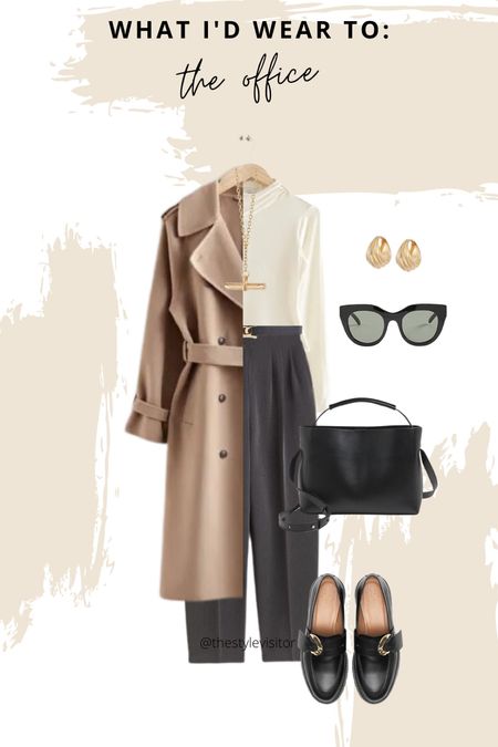 Comfortable but formal workwear look. Love the loafers they’re such a favorite. The trousers also have a matching waist coat and a matching blazer. Read the size reviews or size guides to pick the right size.

Leave a 🤎 if you want to see more formal autumn workwear looks

#workwear #officelooks #officeoutfits #trousers #coat #trenchcoat #bodysuit #autumn #fall #workoutfit 

#LTKSeasonal #LTKstyletip #LTKworkwear