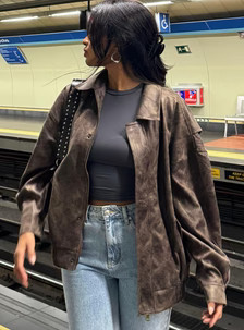 Kenny Bomber Chocolate | Princess Polly US