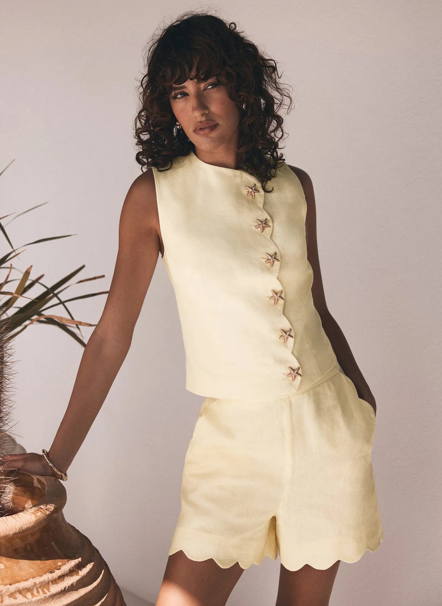 Yellow Linen Starfish Top | Mint Velvet
