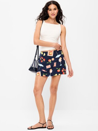 Linen-Blend Micro Skort | Old Navy (US)