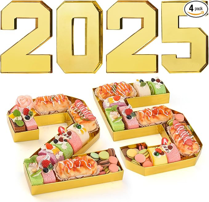 2025 Cardboard Number Box 12’’ Large Fillable Tray for Charcuterie Graduation Mache Number Bo... | Amazon (US)