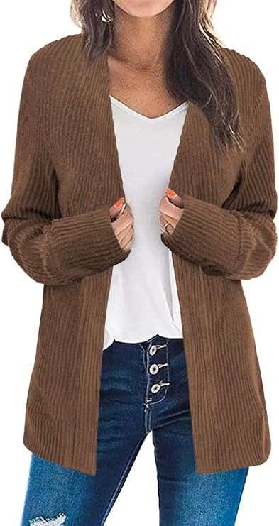 Bosmeer Cardigan Sweaters for Women Lightweight Open Front Long Sleeve Tops | Amazon (US)