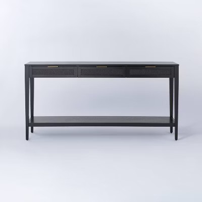 East Bluff Woven Drawer Console Table Black - Threshold™ designed with Studio McGee | Target