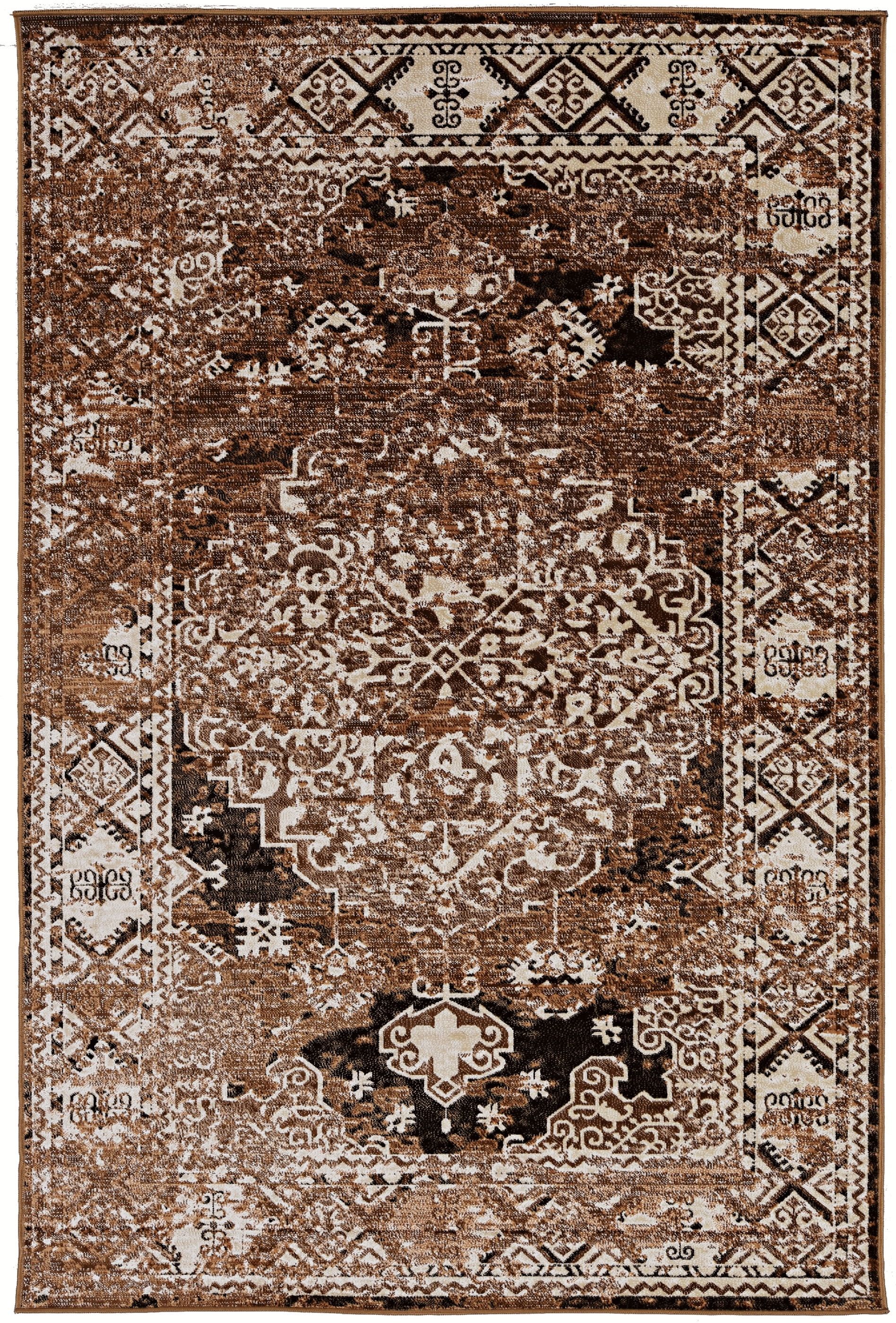 Linon Home DÃ©cor Vintage Area Rug or Runner Collection, Beige and Brown, 5' x 7.6' | Walmart (US)