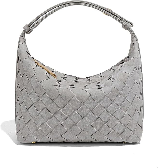 Luxurious Suede Hobo Bag - Women's Woven Leather Shoulder Bag with Spacious Interior | Amazon (US)