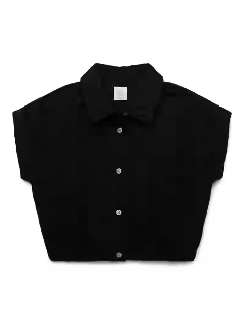 Wonder Nation Girls Eyelet Button Up Top with Short Sleeves, Sizes 4-18 & Plus | Walmart (US)